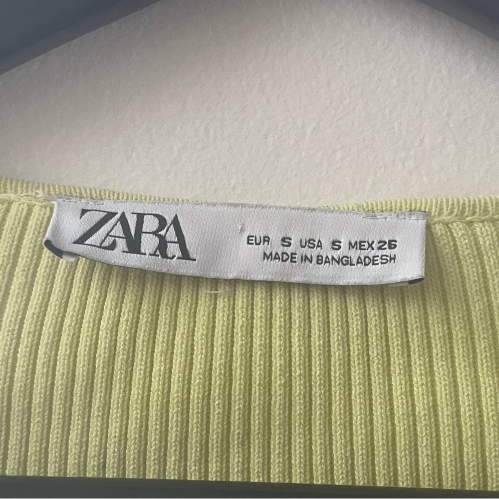 Zara Light Green Ribbed Cardigan - Picture 2 of 2